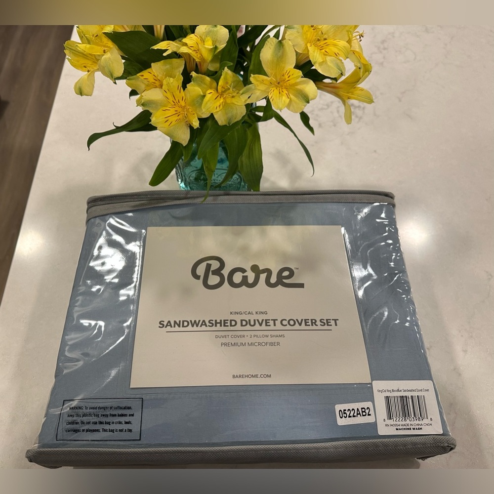 NWT Bare Home Ultra Soft Washed Microfiber Duvet Cover